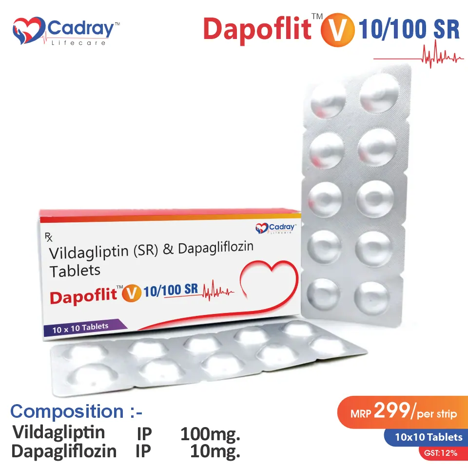 Dapagliflozin 10mg + Vildagliptin 100mg | Antidiabetic Tablet | Best Price for PCD Pharma Franchise